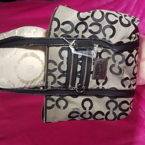 Black and grey, Coach shoulder bag tote